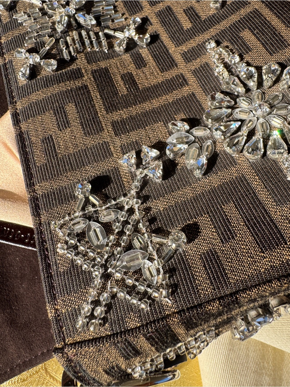 Special edition one of a kind Fendi baguette crystal embellishment snake skin - Picture 10 of 12